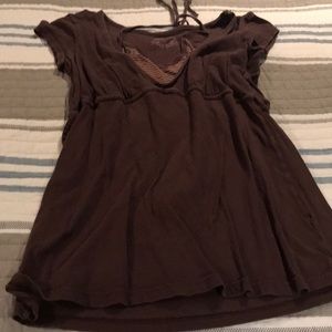 Super soft brown faux layered tee